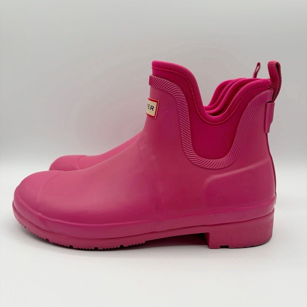 Hunter For Target Women's Pink Ankle Chelsea Comfort Rain Boots Size 10